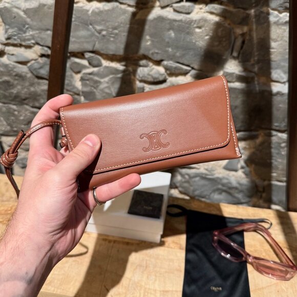 Celine CL402771 Pink Clear Rectangular Cat-Eye Sunglasses - Picture 10 of 11